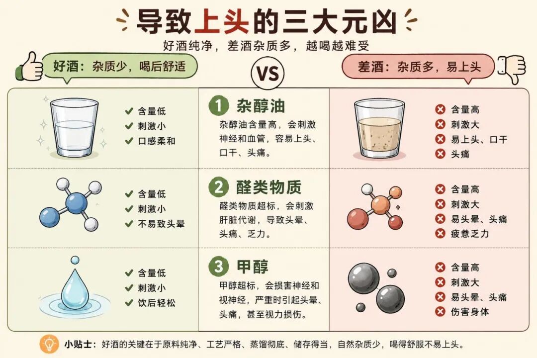 同样喝酒，有的酒断片了都神清气爽，有的酒喝了难受一整天？